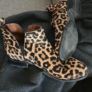 Leopard print booties